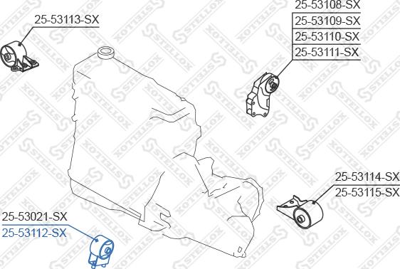 Stellox 25-53112-SX - Подушка, підвіска двигуна autocars.com.ua