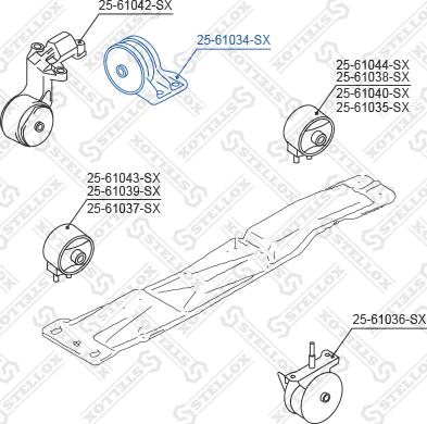 Stellox 25-61034-SX - Подушка, підвіска двигуна autocars.com.ua