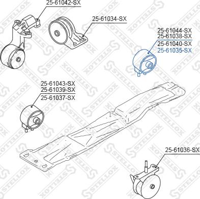 Stellox 25-61035-SX - Подушка, підвіска двигуна autocars.com.ua