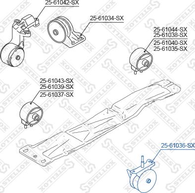 Stellox 25-61036-SX - Подушка, опора, подвеска двигателя avtokuzovplus.com.ua