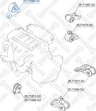 Stellox 25-71066-SX - Подушка, підвіска двигуна autocars.com.ua