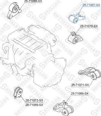 Stellox 25-71067-SX - Подушка, підвіска двигуна autocars.com.ua