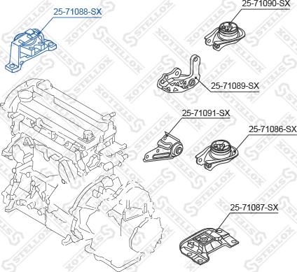 Stellox 25-71088-SX - Подушка, опора, подвеска двигателя avtokuzovplus.com.ua