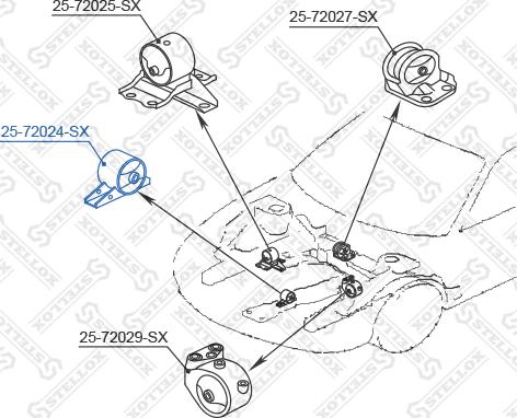 Stellox 25-72024-SX - Подушка, підвіска двигуна autocars.com.ua