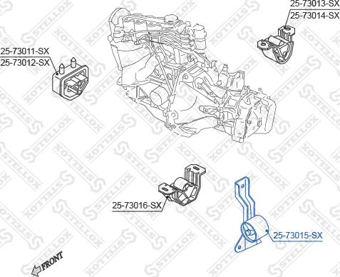 Stellox 25-73015-SX - Подушка, підвіска двигуна autocars.com.ua