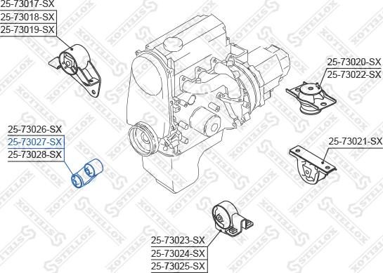 Stellox 25-73027-SX - Подушка, підвіска двигуна autocars.com.ua