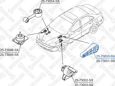 Stellox 25-73050-SX - Подушка, підвіска двигуна autocars.com.ua