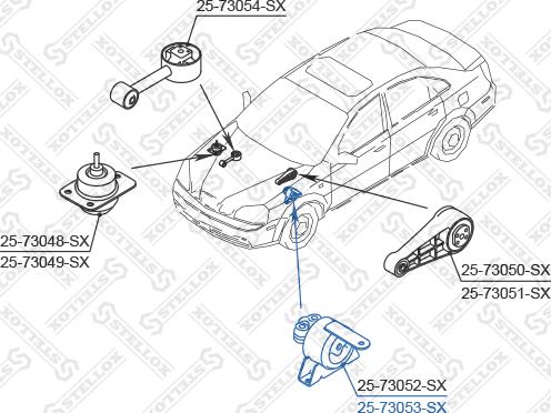 Stellox 25-73053-SX - Подушка, підвіска двигуна autocars.com.ua