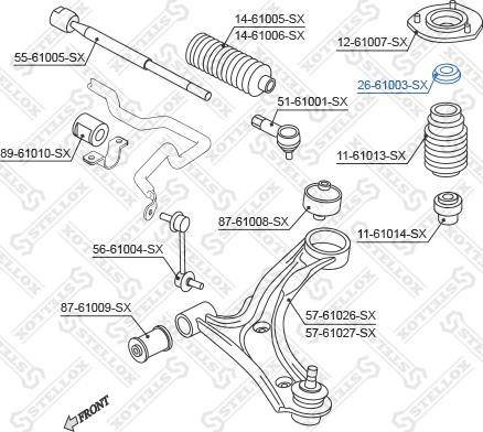 Stellox 26-61003-SX - Підшипник кочення, опора стійки амортизатора autocars.com.ua