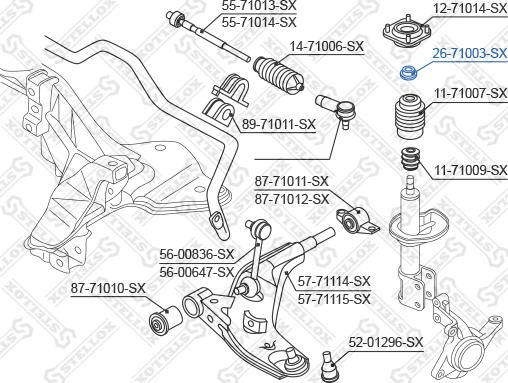 Stellox 26-71003-SX - Подшипник качения, опора стойки амортизатора avtokuzovplus.com.ua