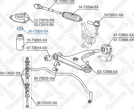 Stellox 26-72001-SX - Подшипник качения, опора стойки амортизатора avtokuzovplus.com.ua