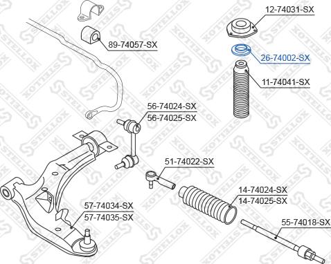 Stellox 26-74002-SX - Подшипник качения, опора стойки амортизатора autodnr.net