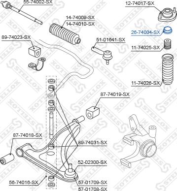 Stellox 26-74004-SX - Підшипник кочення, опора стійки амортизатора autocars.com.ua