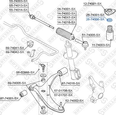 Stellox 26-74006-SX - Подшипник качения, опора стойки амортизатора avtokuzovplus.com.ua