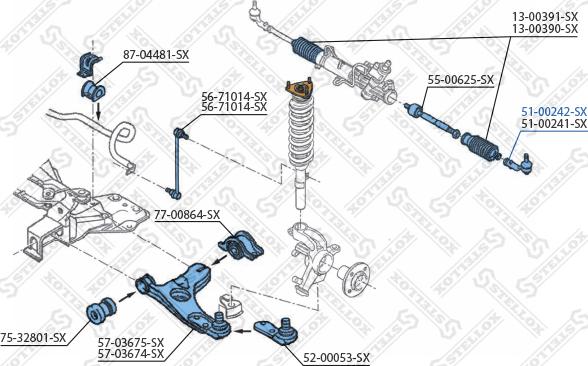 Stellox 51-00242-SX - Наконечник рулевой тяги, шарнир avtokuzovplus.com.ua