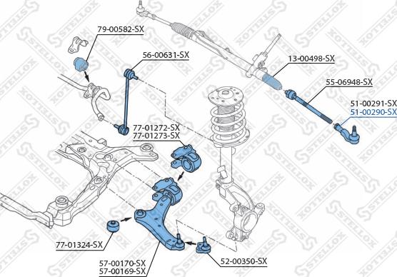 Stellox 51-00290-SX - Наконечник рулевой тяги, шарнир autodnr.net