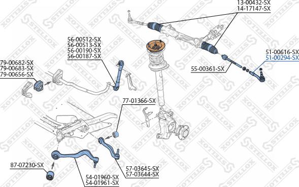 Stellox 51-00294-SX - Наконечник рулевой тяги, шарнир avtokuzovplus.com.ua