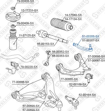 Stellox 51-00356-SX - Наконечник рулевой тяги, шарнир autodnr.net