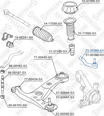 Stellox 51-00389-SX - Наконечник рулевой тяги, шарнир avtokuzovplus.com.ua