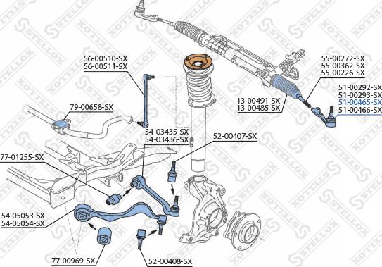 Stellox 51-00465-SX - Наконечник рулевой тяги, шарнир avtokuzovplus.com.ua