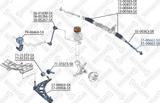 Stellox 51-00662-SX - Наконечник рулевой тяги, шарнир avtokuzovplus.com.ua