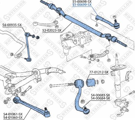 Stellox 51-00699-SX - Наконечник рулевой тяги, шарнир avtokuzovplus.com.ua