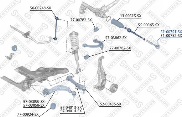 Stellox 51-00751-SX - Наконечник рулевой тяги, шарнир avtokuzovplus.com.ua