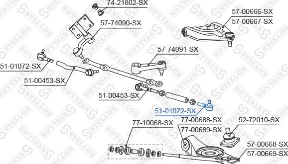 Stellox 51-01072-SX - Наконечник рулевой тяги, шарнир autodnr.net