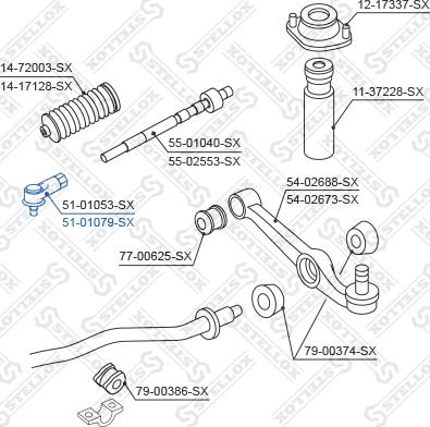 Stellox 51-01079-SX - Наконечник рулевой тяги, шарнир avtokuzovplus.com.ua