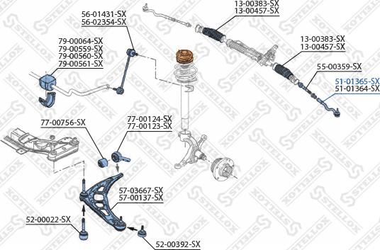 Stellox 51-01365-SX - Наконечник рулевой тяги, шарнир autodnr.net