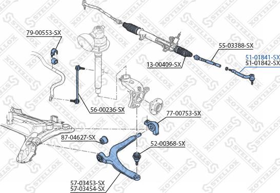 Stellox 51-01841-SX - Наконечник рулевой тяги, шарнир avtokuzovplus.com.ua