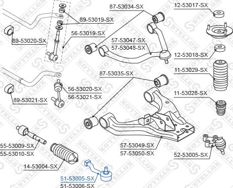 Stellox 51-53005-SX - Наконечник рулевой тяги, шарнир avtokuzovplus.com.ua