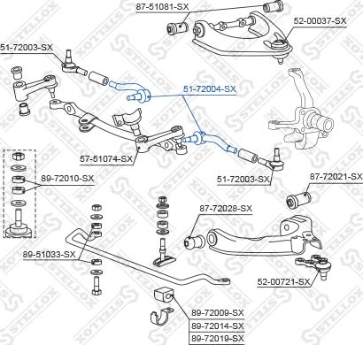 Stellox 51-72004-SX - Наконечник рульової тяги, кульовий шарнір autocars.com.ua