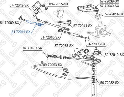 Stellox 51-72011-SX - Наконечник рульової тяги, кульовий шарнір autocars.com.ua