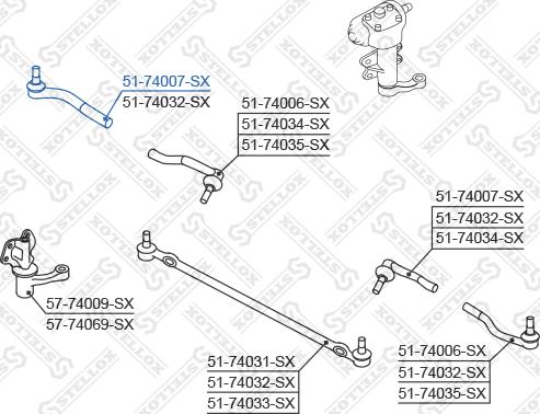 Stellox 51-74007-SX - Наконечник рулевой тяги, шарнир autodnr.net