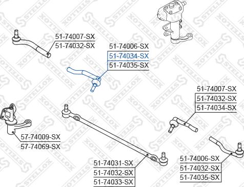 Stellox 51-74034-SX - Наконечник рулевой тяги, шарнир autodnr.net