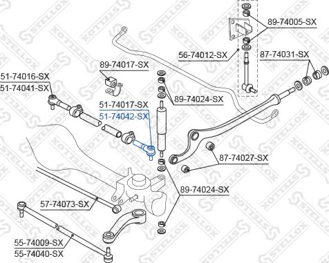 Stellox 51-74042-SX - Наконечник рульової тяги, кульовий шарнір autocars.com.ua