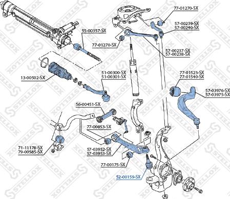 Stellox 52-00159-SX - Шаровая опора, несущий / направляющий шарнир avtokuzovplus.com.ua