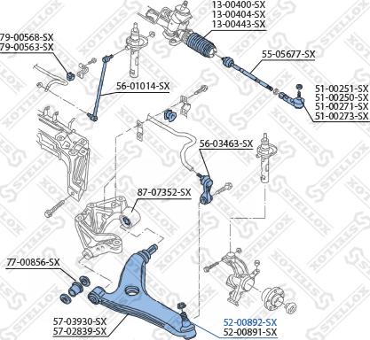 Stellox 52-00892-SX - Несучий / направляючий шарнір autocars.com.ua