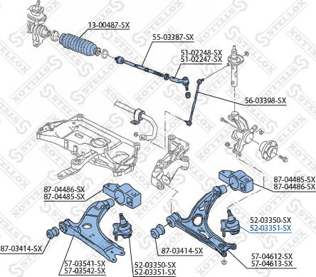 Stellox 52-03351-SX - Несучий / направляючий шарнір autocars.com.ua