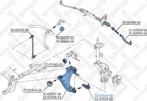 Stellox 52-07025-SX - Несучий / направляючий шарнір autocars.com.ua