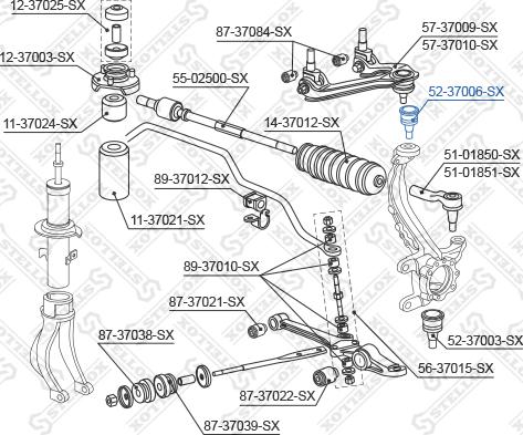 Stellox 52-37006-SX - Несучий / направляючий шарнір autocars.com.ua