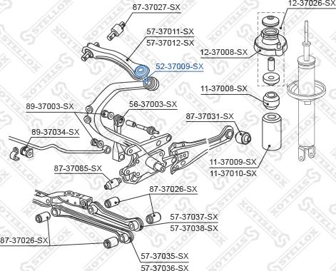 Stellox 52-37009-SX - Шаровая опора, несущий / направляющий шарнир avtokuzovplus.com.ua