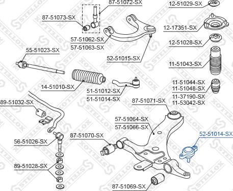 Stellox 52-51014-SX - Несучий / направляючий шарнір autocars.com.ua