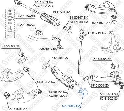 Stellox 52-51019-SX - Несучий / направляючий шарнір autocars.com.ua