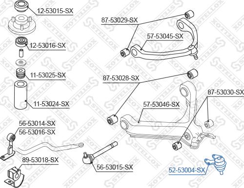 Stellox 52-53004-SX - Несучий / направляючий шарнір autocars.com.ua