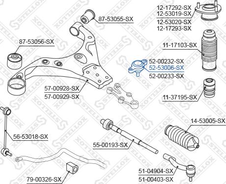 Stellox 52-53006-SX - Несучий / направляючий шарнір autocars.com.ua