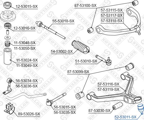 Stellox 52-53011-SX - Несучий / направляючий шарнір autocars.com.ua