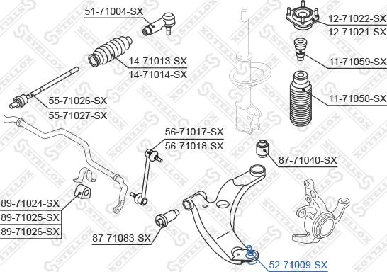 Stellox 52-71009-SX - Несучий / направляючий шарнір autocars.com.ua