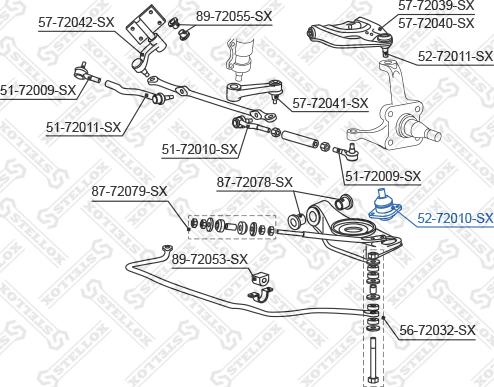 Stellox 52-72010-SX - Несучий / направляючий шарнір autocars.com.ua